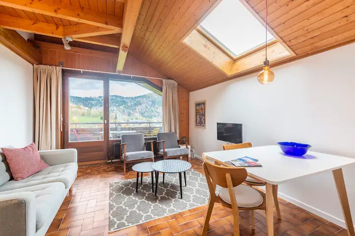 Appartement Les Marmottes | 3 personnes à Thollon-les-Mémises - salon