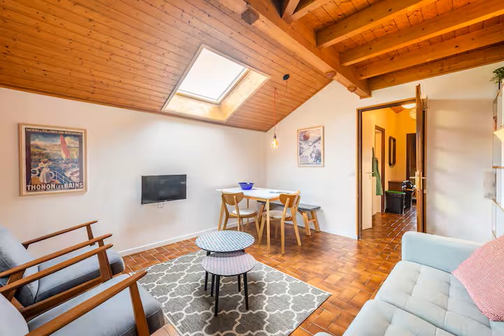 Appartement Les Marmottes | 3 personnes à Thollon-les-Mémises - salon